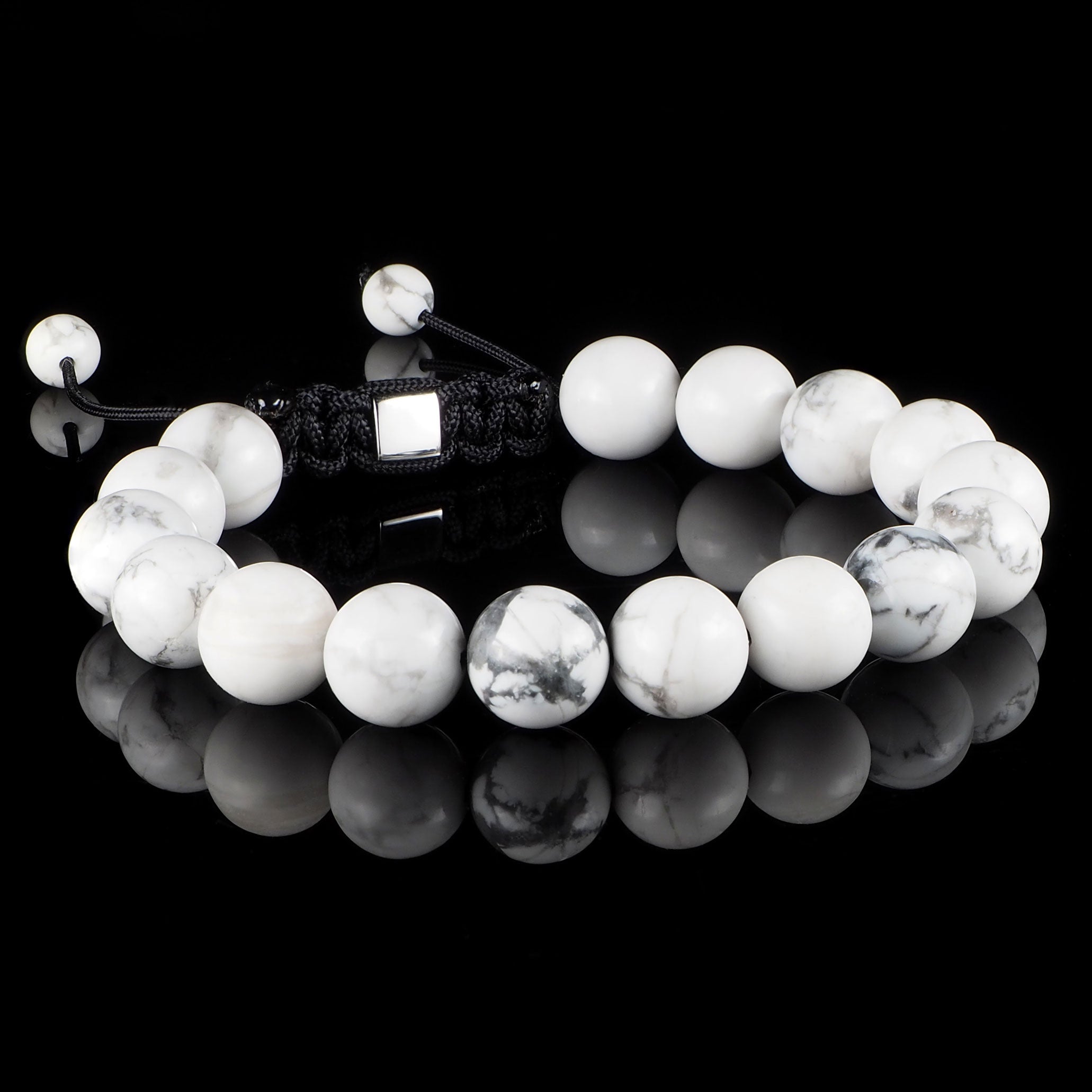 Howlite 10mm Macramé Bracelet