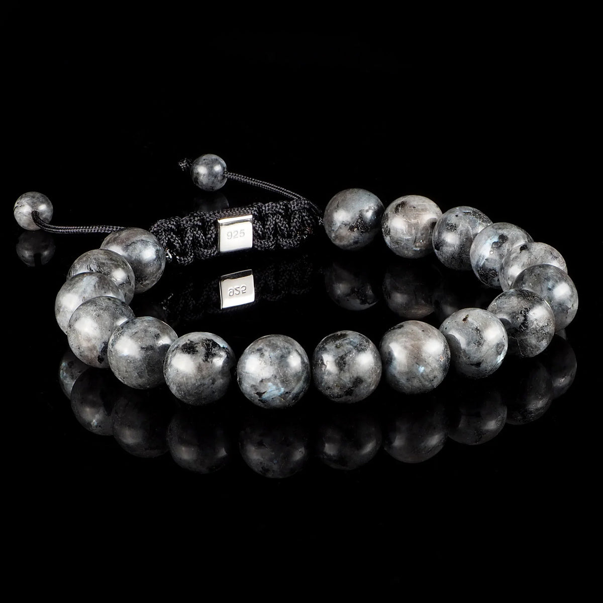 Larvikite 10mm Macramé Bracelet
