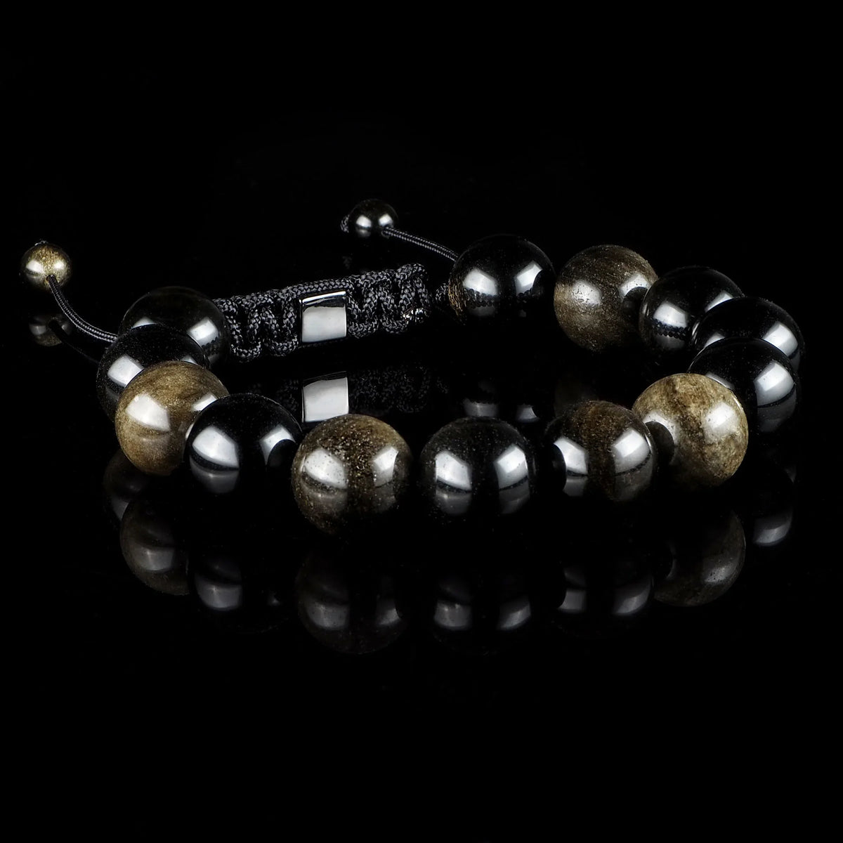 Golden Obsidian 12mm Macramé Bracelet