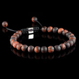 Matte Red Tiger's Eye Macramé Bracelet