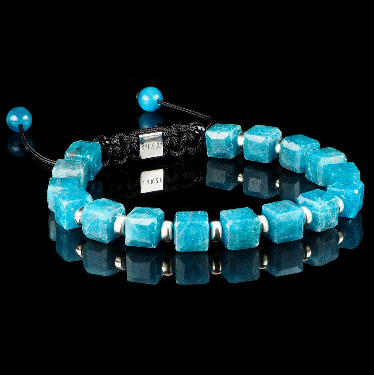 Apatite Cube Macramé Bracelet