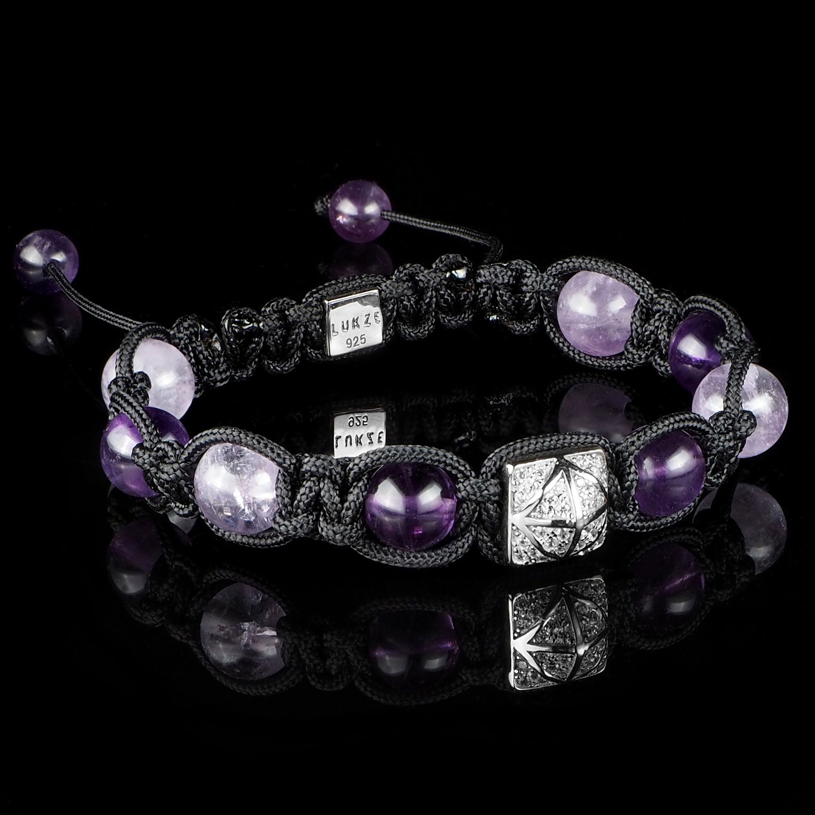 Korallen + Diamant Shamballa Armband