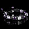 Amethyst + Diamond Shamballa Bracelet