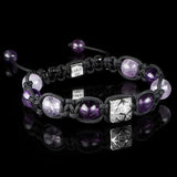 Amethyst + Diamond Shamballa Bracelet