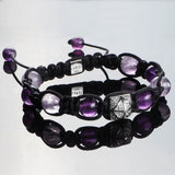 Amethyst + Diamond Shamballa Bracelet