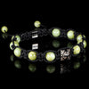 Olivenite + Diamond Shamballa Bracelet