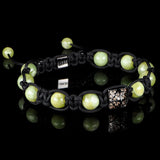 Olivenite + Diamond Shamballa Bracelet