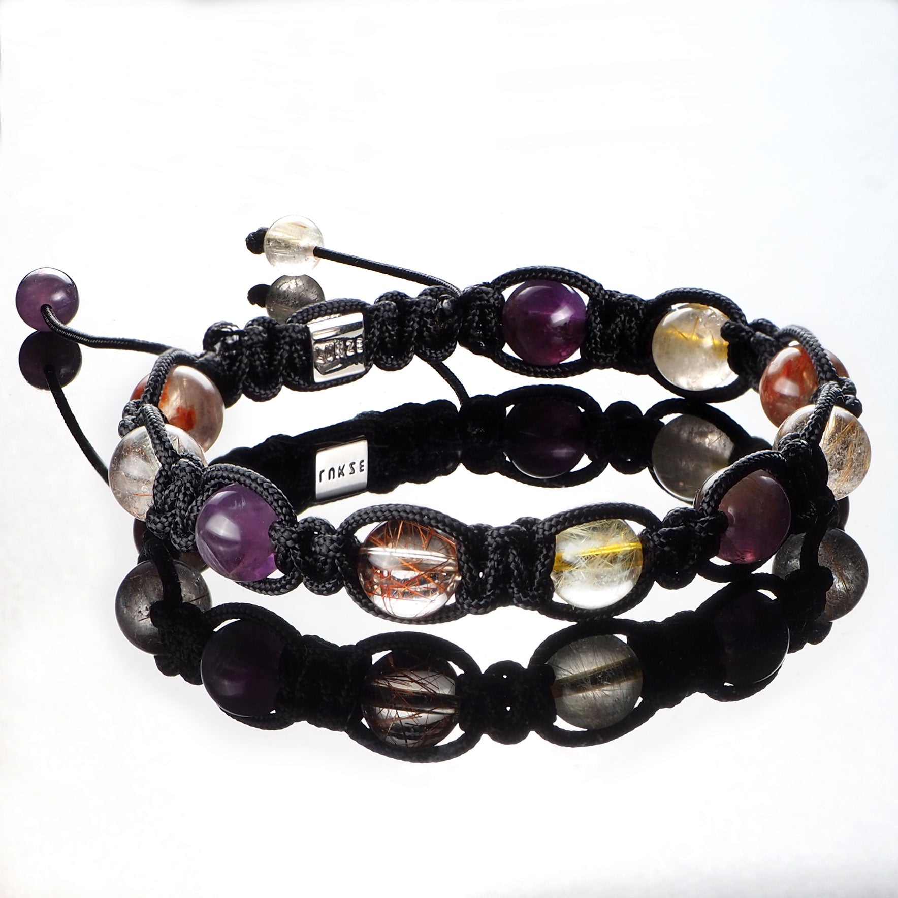Multi-colour Rutilated Quartz Shamballa Bracelet