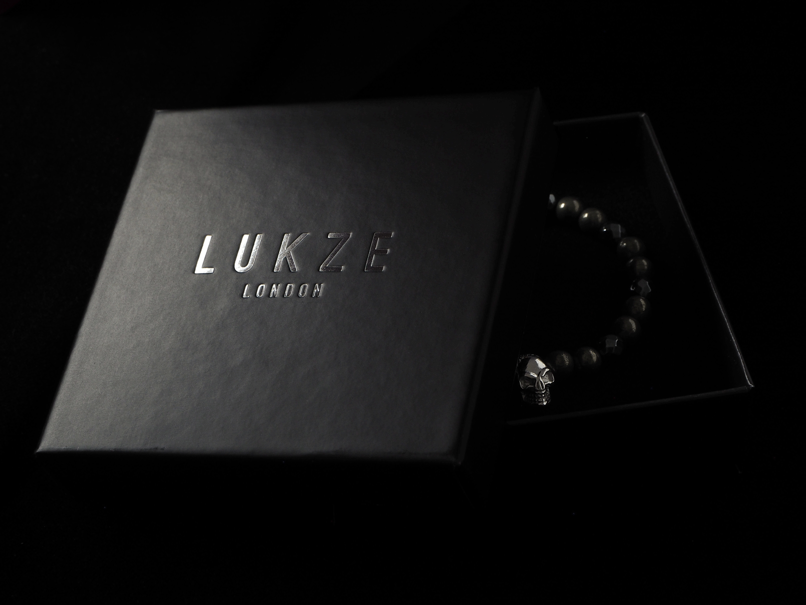 Matte Black Onyx + 925 Sterling Silver Bracelet - Premium Mens Bead Bracelet - Lukze