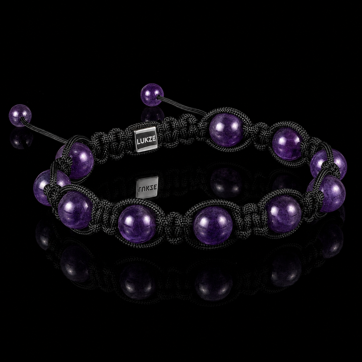 Amethyst Shamballa Bracelet