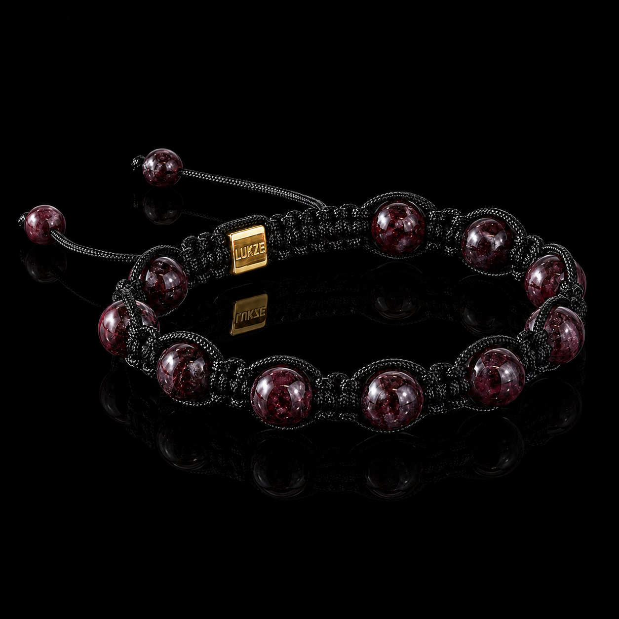 Garnet Shamballa Bracelet