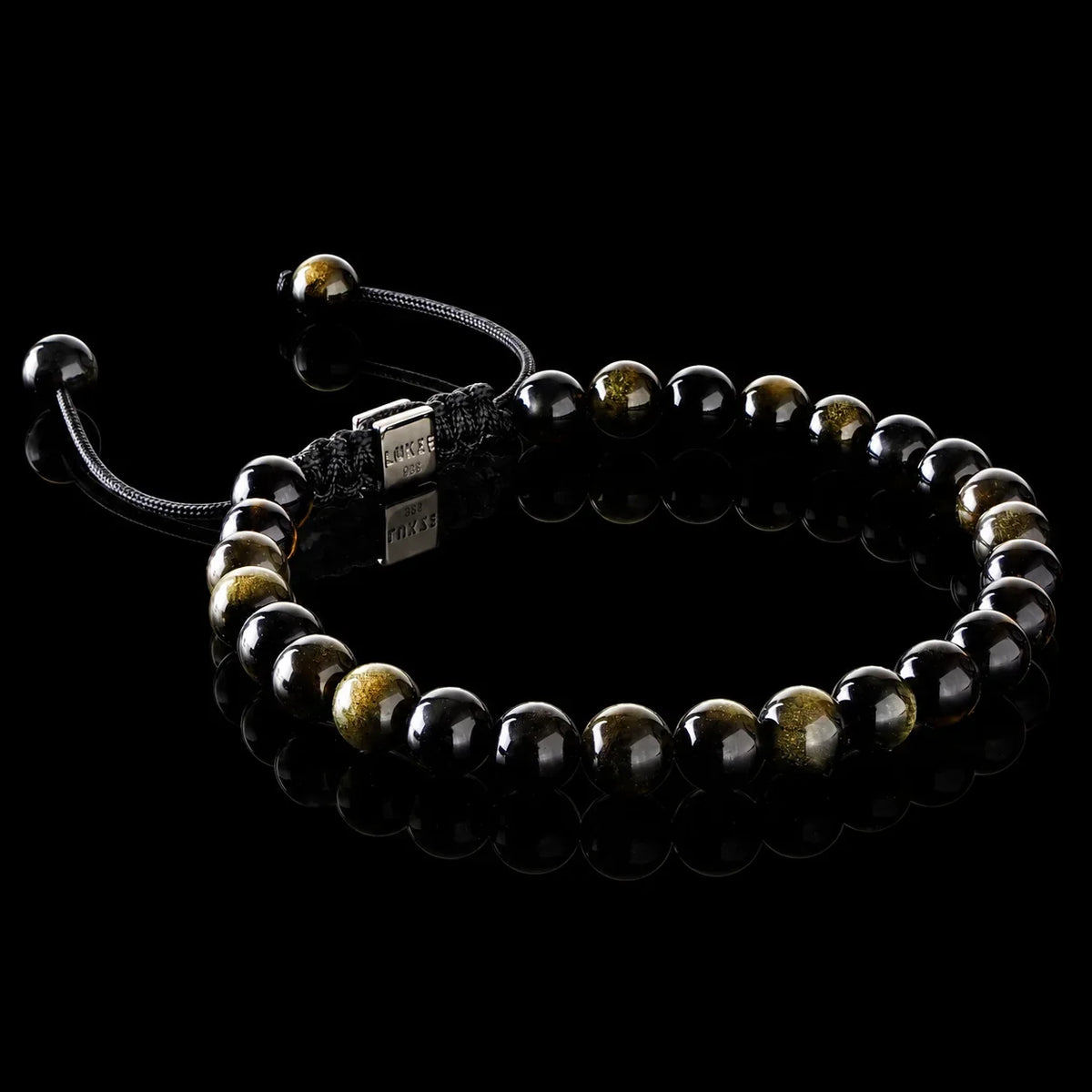 Golden Obsidian Macramé Bracelet