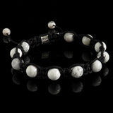 Howlite Shamballa Bracelet - Premium Mens Bead Bracelet - Lukze