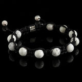 Howlite Shamballa Bracelet - Premium Mens Bead Bracelet - Lukze