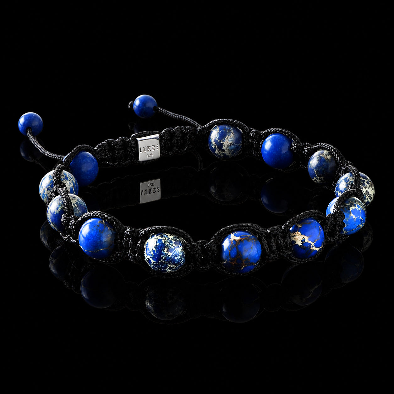 Blauer Sediment-Jaspis-Shamballa-Armband