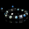 K2 Granite and Diamond Shamballa bracelet with blue and white stones by Lukze