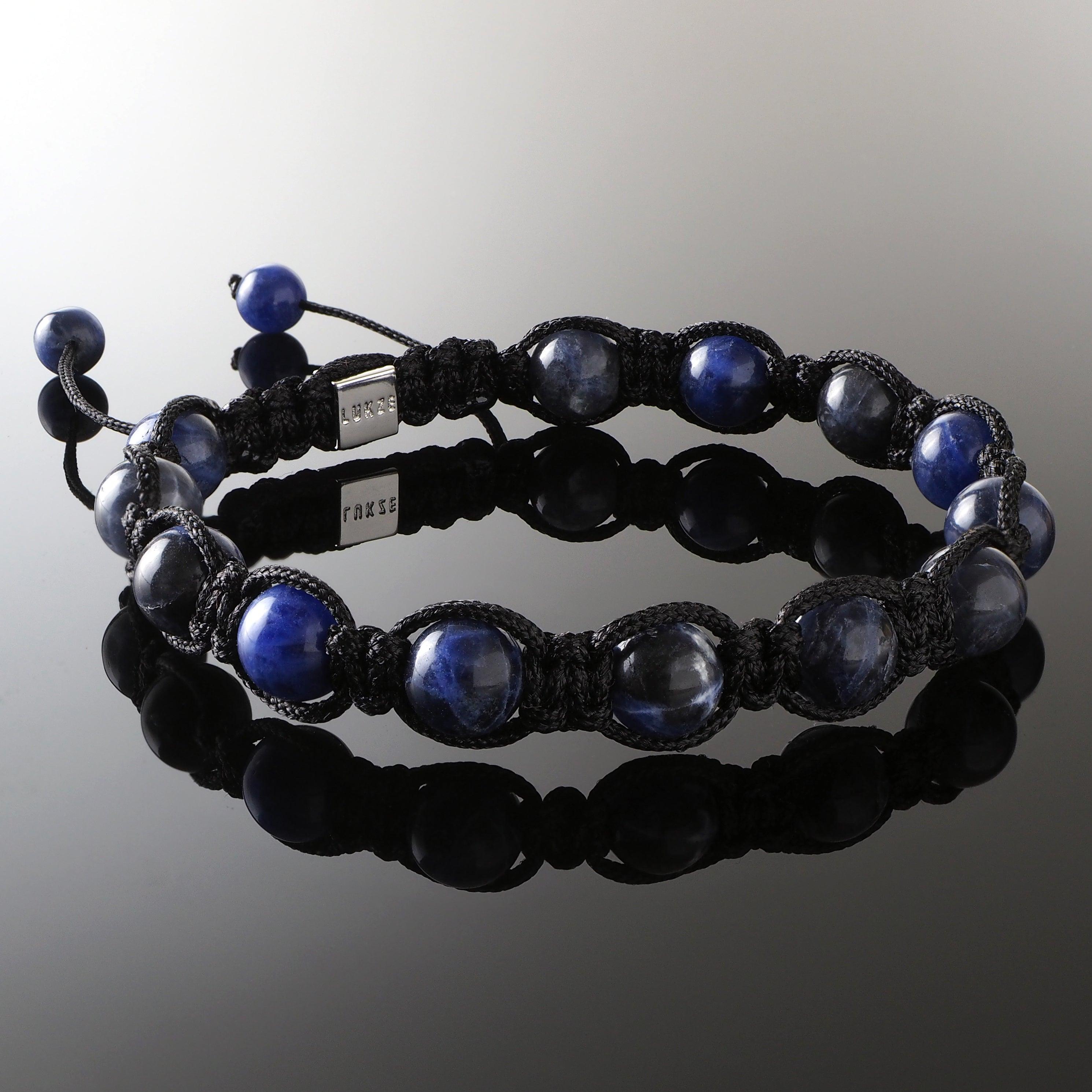 Sodalite Shamballa Bracelet - Premium Mens Bead Bracelet - Lukze