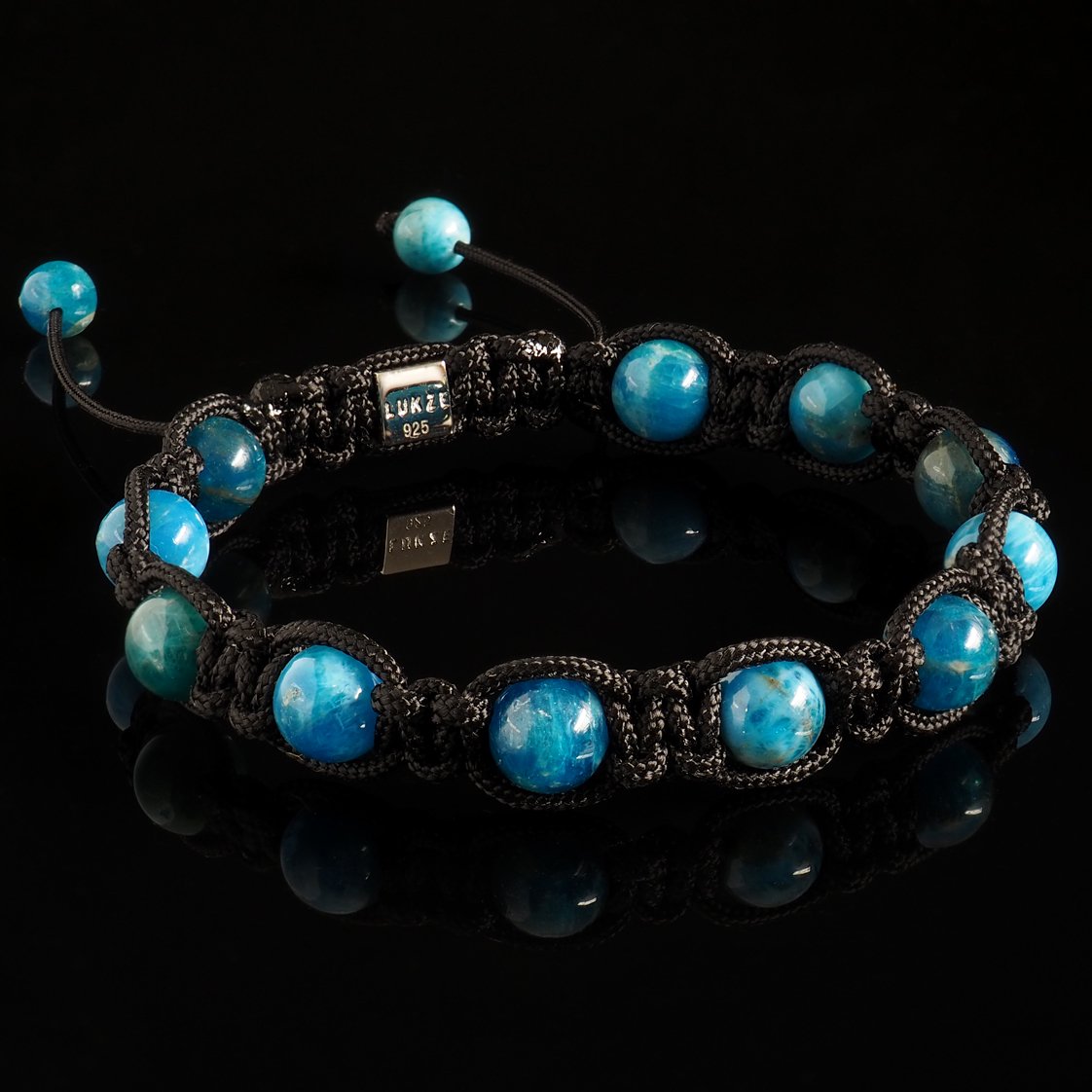 Apatite Shamballa Bracelet - Premium Mens Bead Bracelet - Lukze
