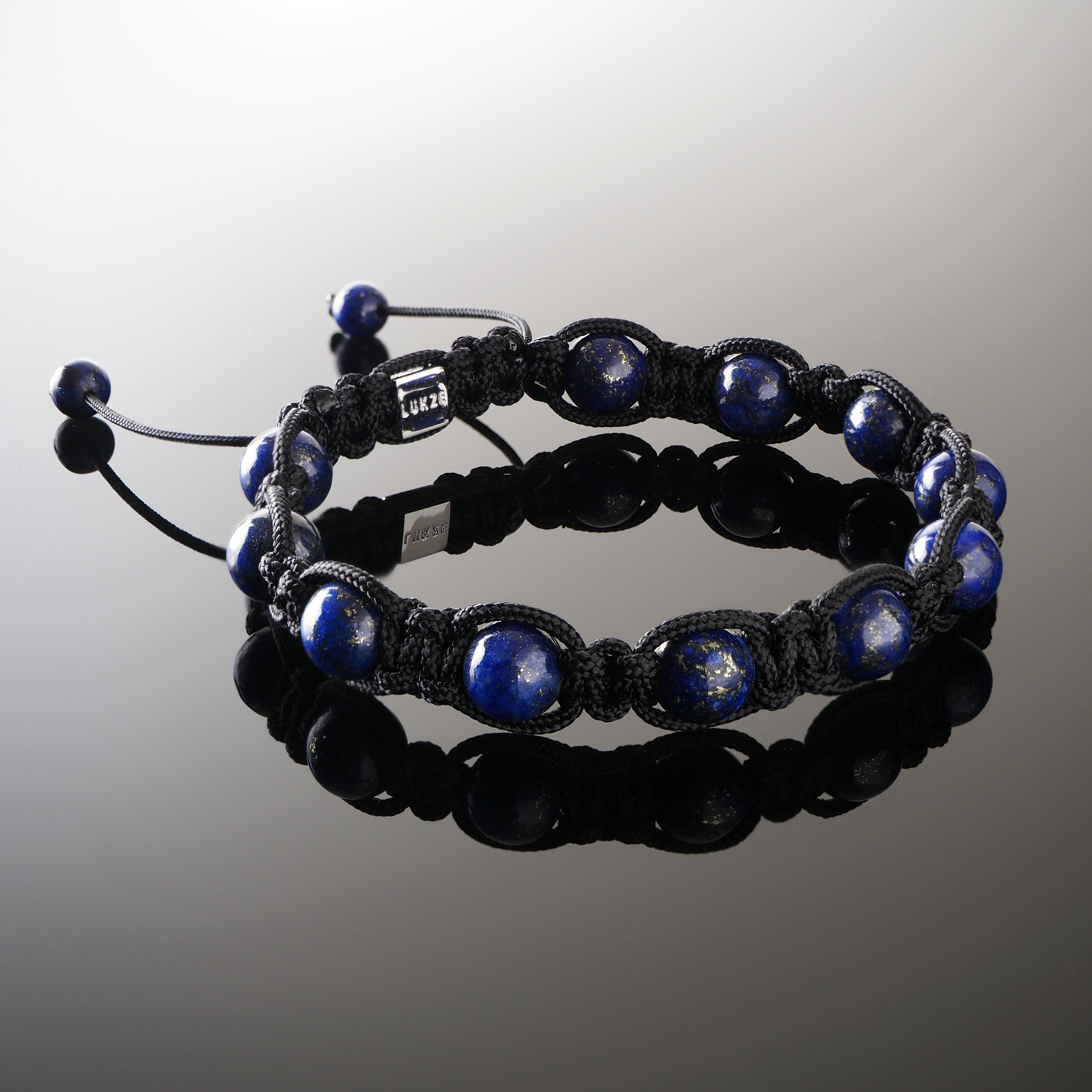 Lapis Lazuli Shamballa Bracelet - Premium Mens Bead Bracelet - Lukze