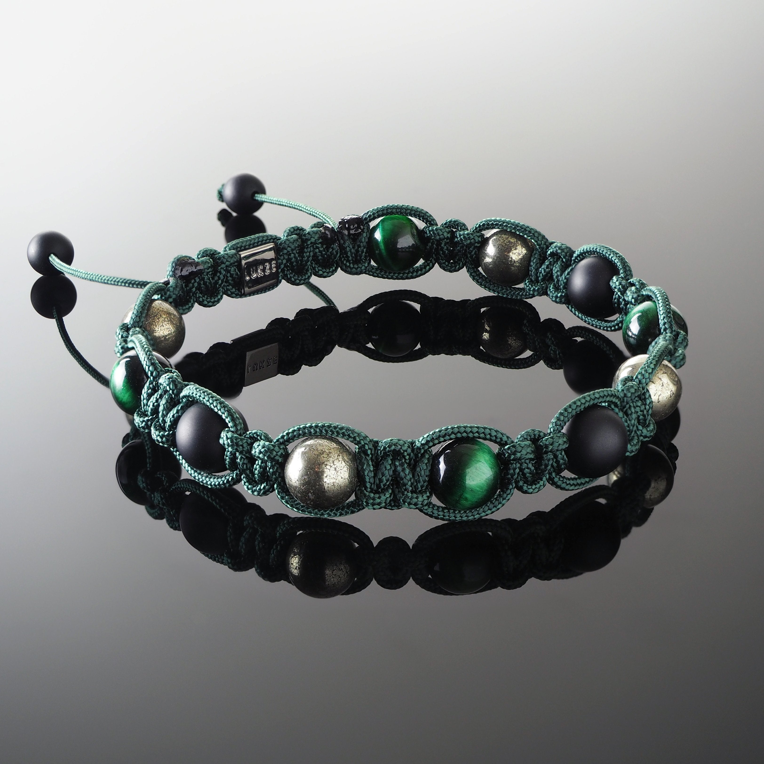 Tiger's Gold Shamballa Bracelet - Premium Mens Bead Bracelet - Lukze