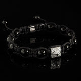 Onyx + Diamond Shamballa Bracelet - Premium Mens Bead Bracelet - Lukze