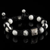 Howlite + Diamond Shamballa Bracelet - Premium Mens Bead Bracelet - Lukze