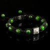 Chrome Diopside + Diamond Shamballa Bracelet - Premium Mens Bead Bracelet - Lukze