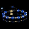 Lapislazuli- und Gold-Makramee-Armband