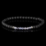 Iolite, Lava + 925 Silver Bracelet