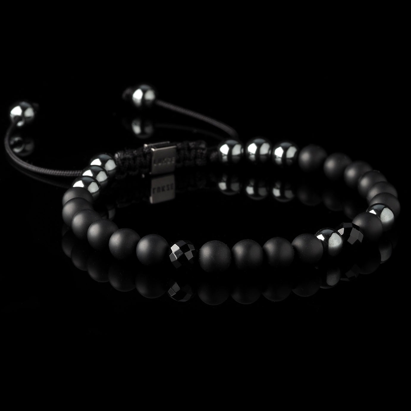 Hematite + Onyx Macramé Bracelet