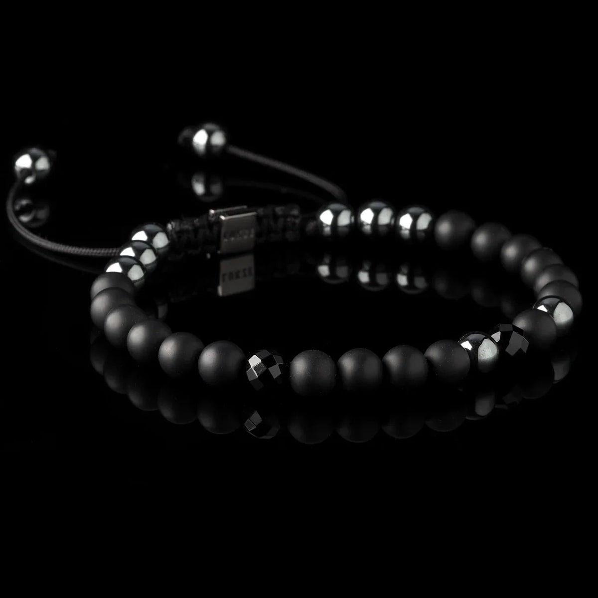 Hematite + Onyx Macramé Bracelet