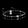 Onyx + 925 Silver Macramé Bracelet