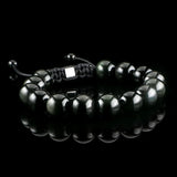 Obsidian 12mm Macramé Bracelet