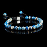 Blue Sediment Jasper Macramé Bracelet
