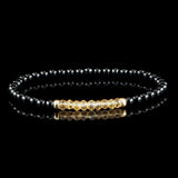 Citrine, Onyx + Yellow Gold Bracelet