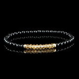 Citrine, Onyx + Yellow Gold Bracelet