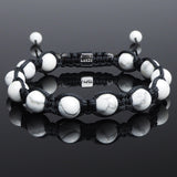 Howlite Shamballa Bracelet - Premium Mens Bead Bracelet - Lukze