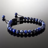 Sodalite Macramé Bracelet - Premium Mens Bead Bracelet - Lukze