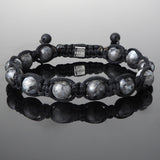 Larvikite Shamballa Bracelet - Premium Mens Bead Bracelet - Lukze