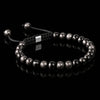 Silver Sheen Obsidian Macramé Bracelet