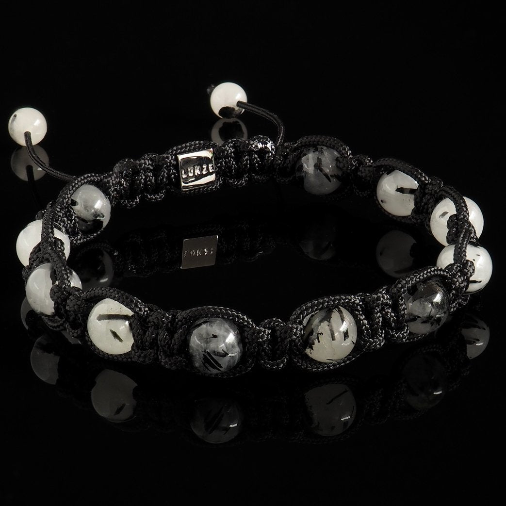 Tourmalinated Quartz Shamballa Bracelet - Premium Mens Bead Bracelet - Lukze
