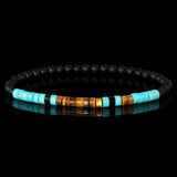 Turquoise, Tigereye + Onyx Bracelet
