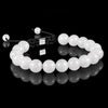 White Jade 10mm Macramé Bracelet