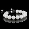 White Jade 12mm Macramé Bracelet