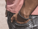Hematite Macramé Bracelet - Premium Mens Bead Bracelet - Lukze