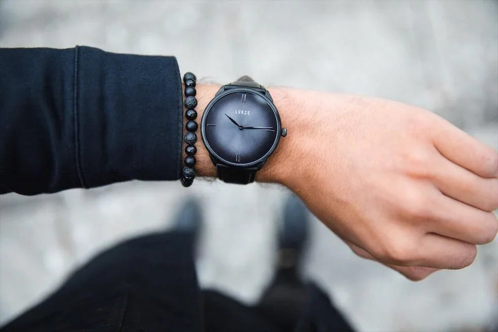 Triple Black Macramé Bracelet - Premium Mens Bead Bracelet - Lukze
