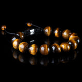 Yellow Tiger's Eye 12mm Macramé Bracelet
