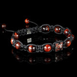 Red Tigereye + Diamond Shamballa Bracelet