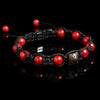 Coral + Diamond Shamballa Bracelet
