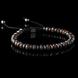 Facettierter Bronzit + Hämatit Makramee-Armband